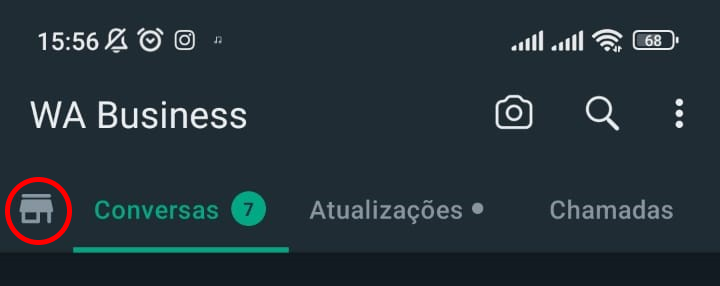 Print da tela do Whatsapp Business